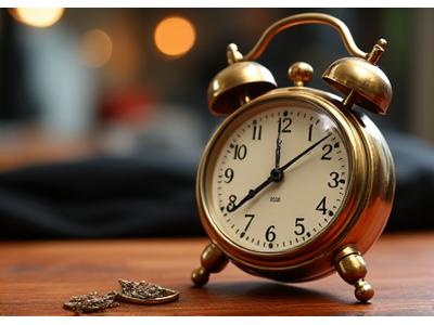 A clock with hands moving quickly, indicating fast turnaround time for alterations.