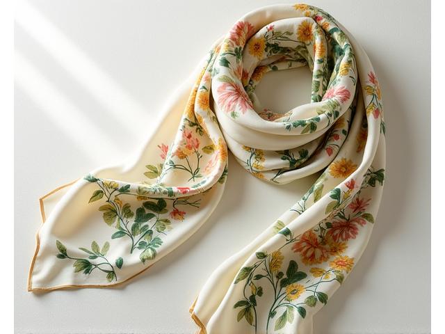 Sold out collaboration scarf with intricate floral patterns