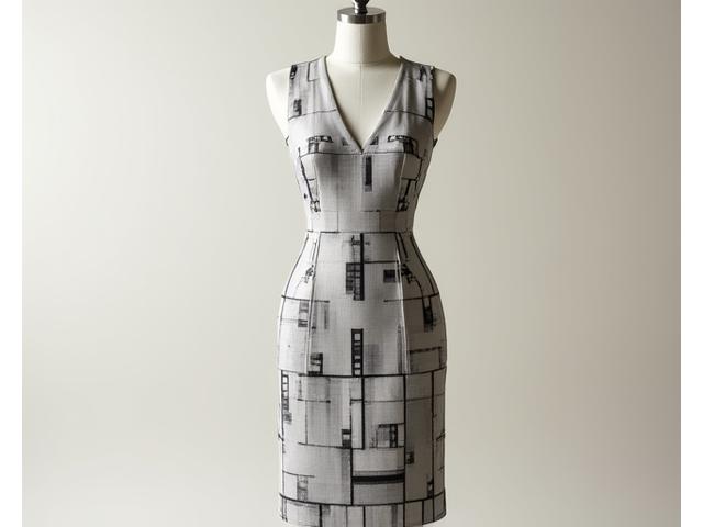 Sold out collaboration dress with modern geometric patterns